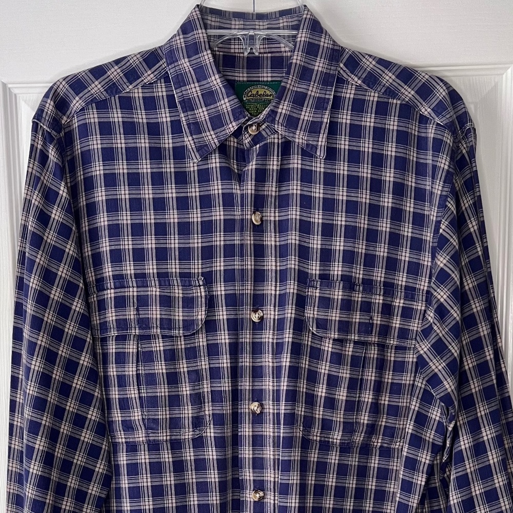 Men’s Cabela’s Outdoor Gear Long-sleeve Plaid Button-down Shirt Sz Med Tall